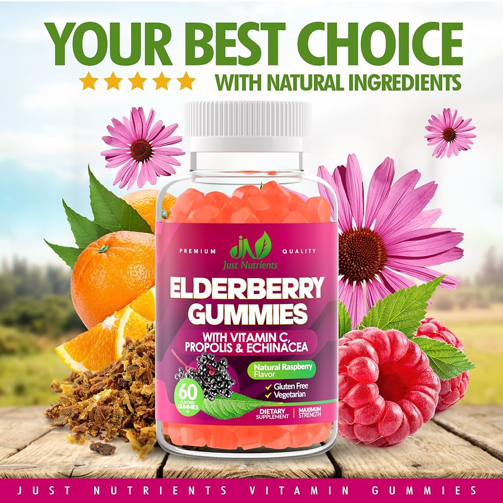 Just Nutrients Elderberry Gummies with Vitamin C & Echinacea - 60 Gummies - image 4
