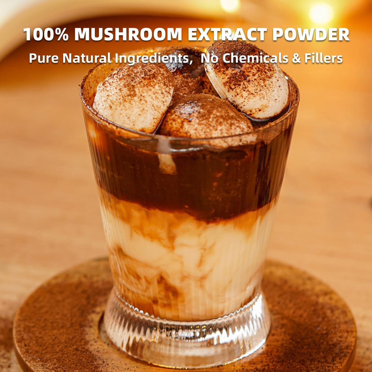 10 Mushrooms Powder, Mushroom Supplement Blend for Coffee, Beverages & Smoothies, Natural Focus, Energy & Immune Support Supplement - 3.53 oz / 100g