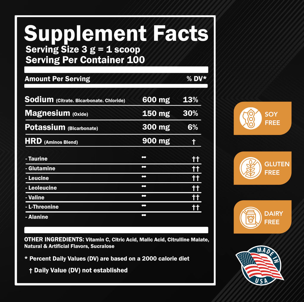 MMA Nutrition HRDWRK Electrolytes Powder with Magnesium