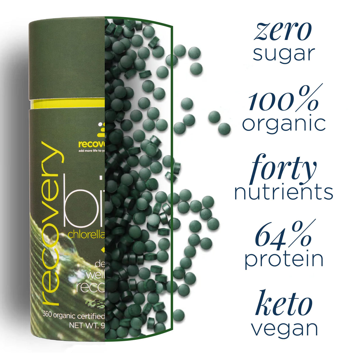 ENERGYBITS RECOVERYbits Organic Chlorella Tablets - 900 Tablets - image 5