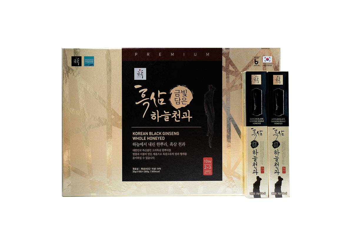 GeumHeuk Korean Black Ginseng Whole Root - 300g (10 Packs)