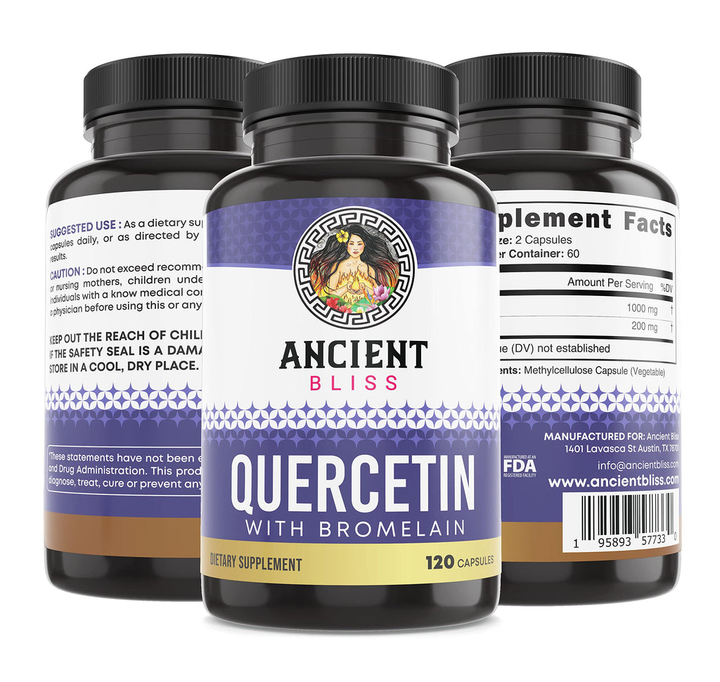 Ancient Bliss Quercetin with Bromelain 1000mg - 120 Capsules - image 7