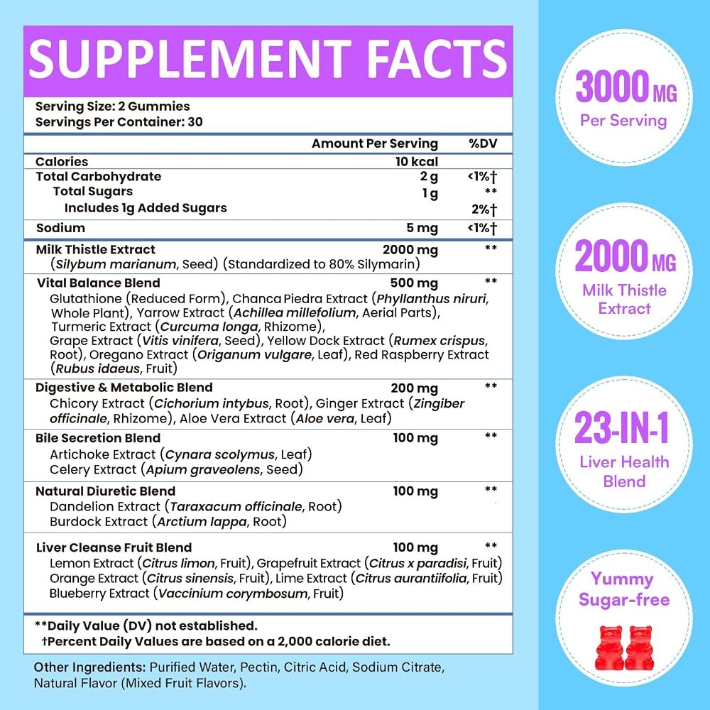 Kaourso Liver Cleanse Detox & Repair Gummies