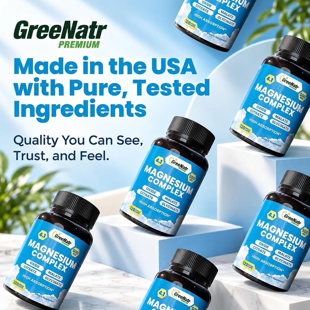 GreeNatr Magnesium Supplement 4-in-1 Blend - 120 Capsules - image 8