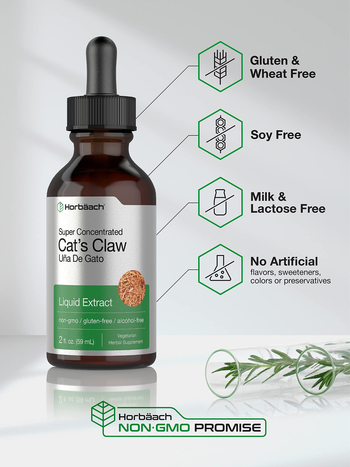 Horbäach Cat's Claw Herb Extract Tincture Alcohol Free - 2 Fl Oz - image 4