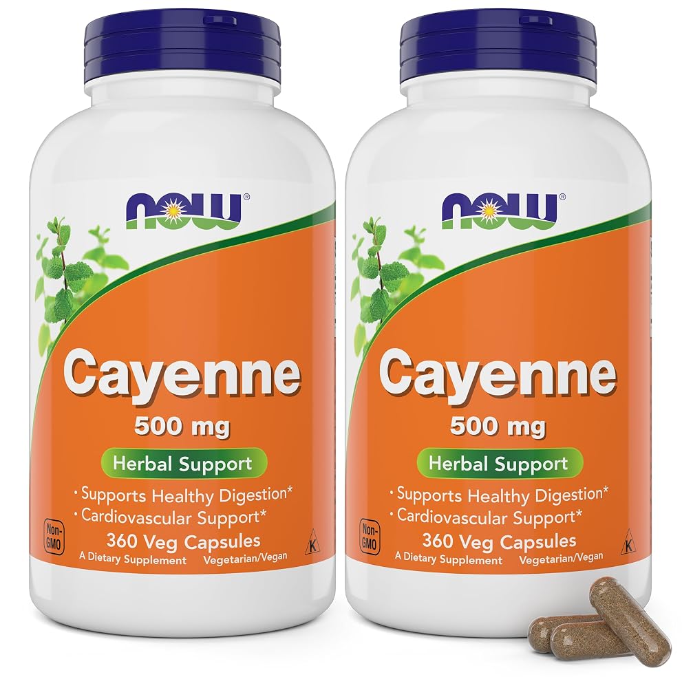 Now Supplements, Cayenne (Capsicum annuum) 500 mg, Herbal Support