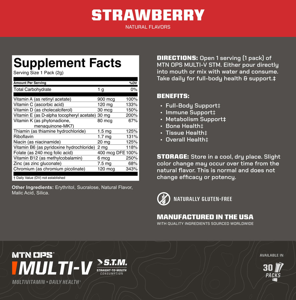 MTN OPS Multi-V STM Daily Multivitamin Powder - 30 Servings - image 9
