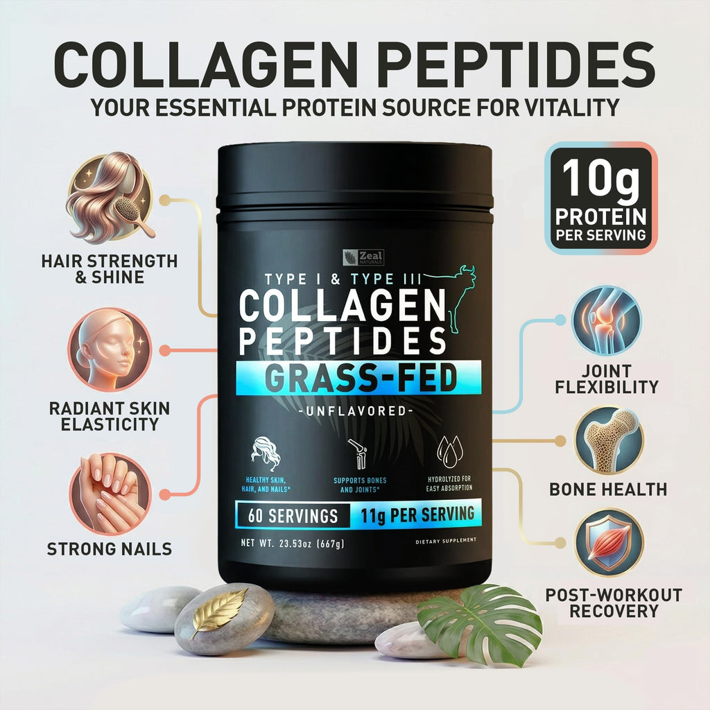 Zeal Naturals Hydrolyzed Collagen Peptides Powder - 60 Servings - image 4