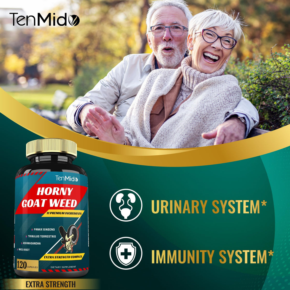Tenmido Horny Goat Weed Extract with Ginseng & Herbs - 120 Capsules - image 7