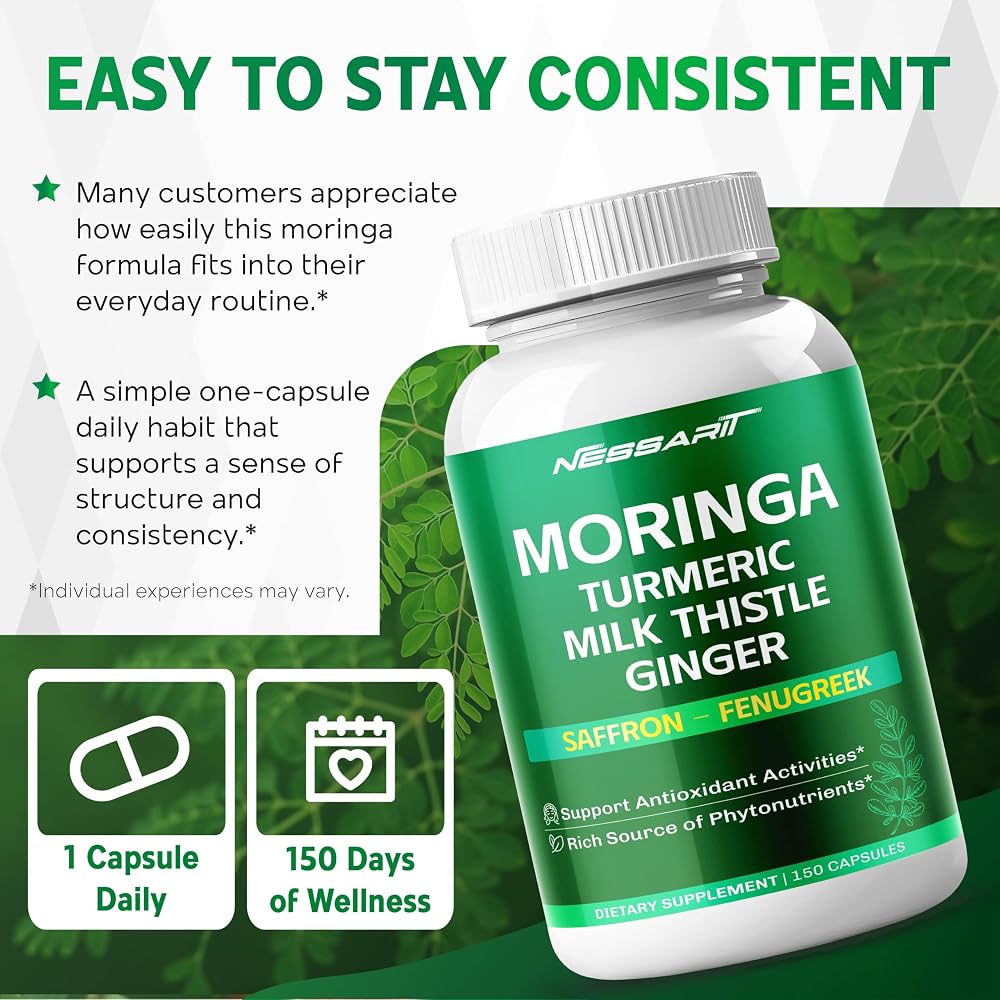 NESSARIT Complete 10-in-1 Moringa with Turmeric - 150 Capsules - image 6