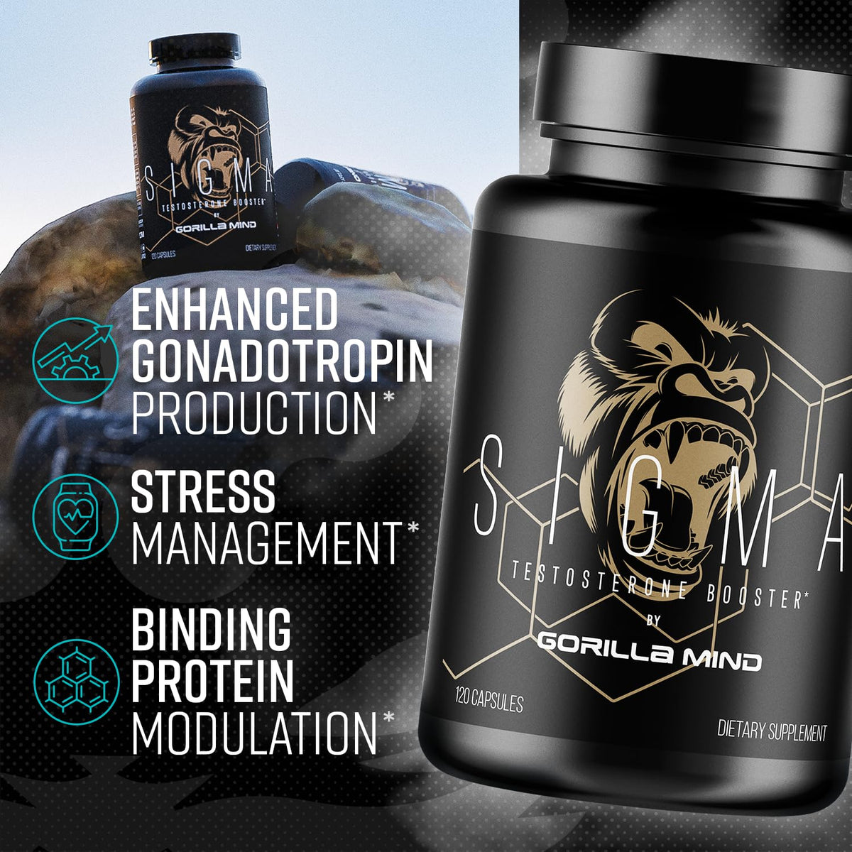 Gorilla Mind Sigma Testosterone Booster - 120 Capsules - image 4