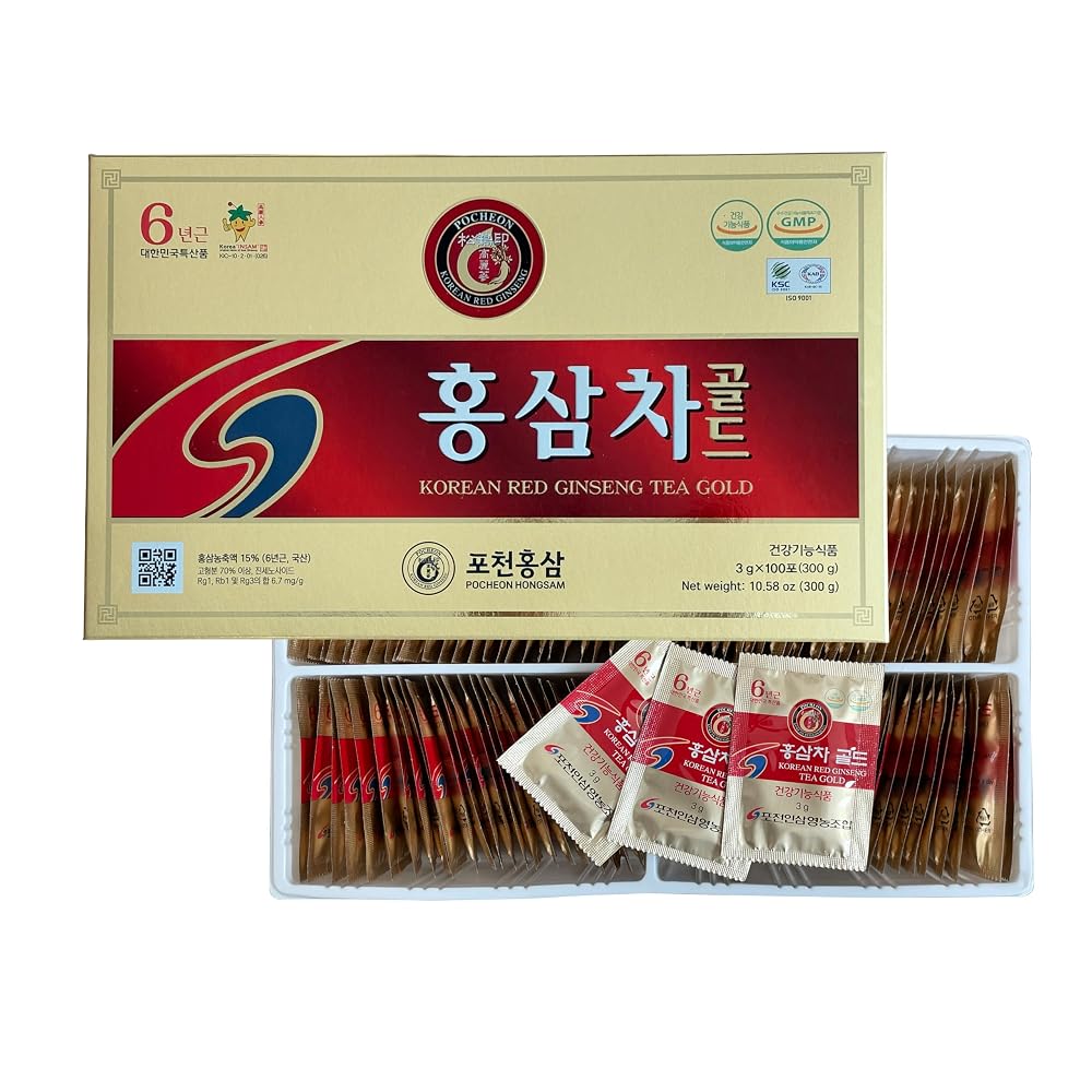 Pocheon Korean 6 Years Red Ginseng Extract Tea - 100 Tea Bags