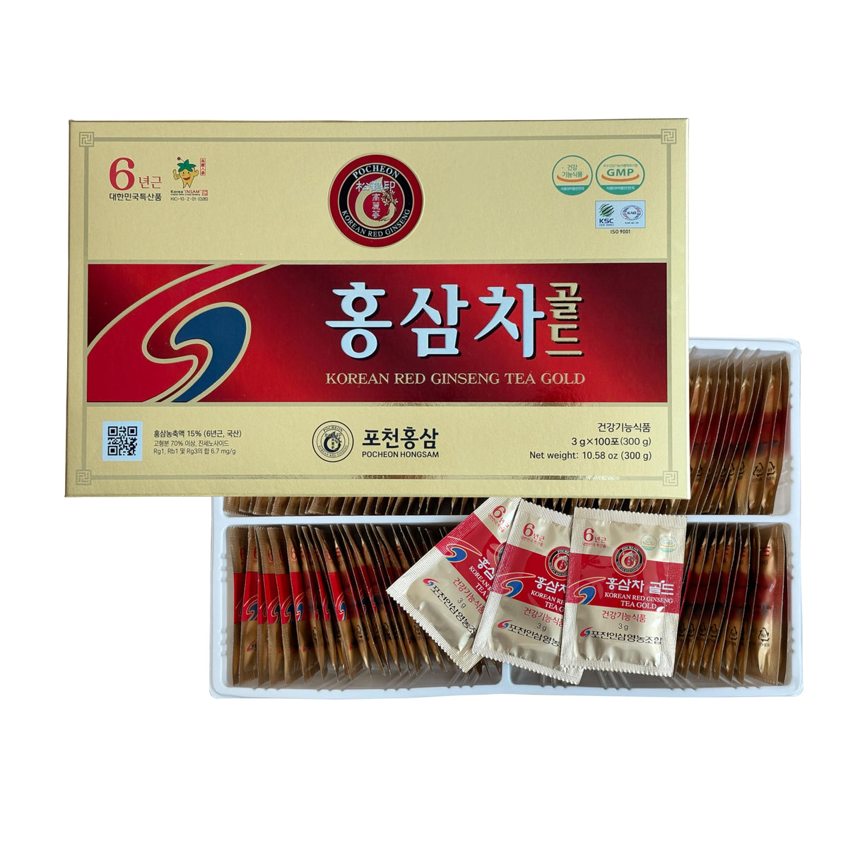 Pocheon Korean 6 Years Red Ginseng Extract Tea - 100 Tea Bags
