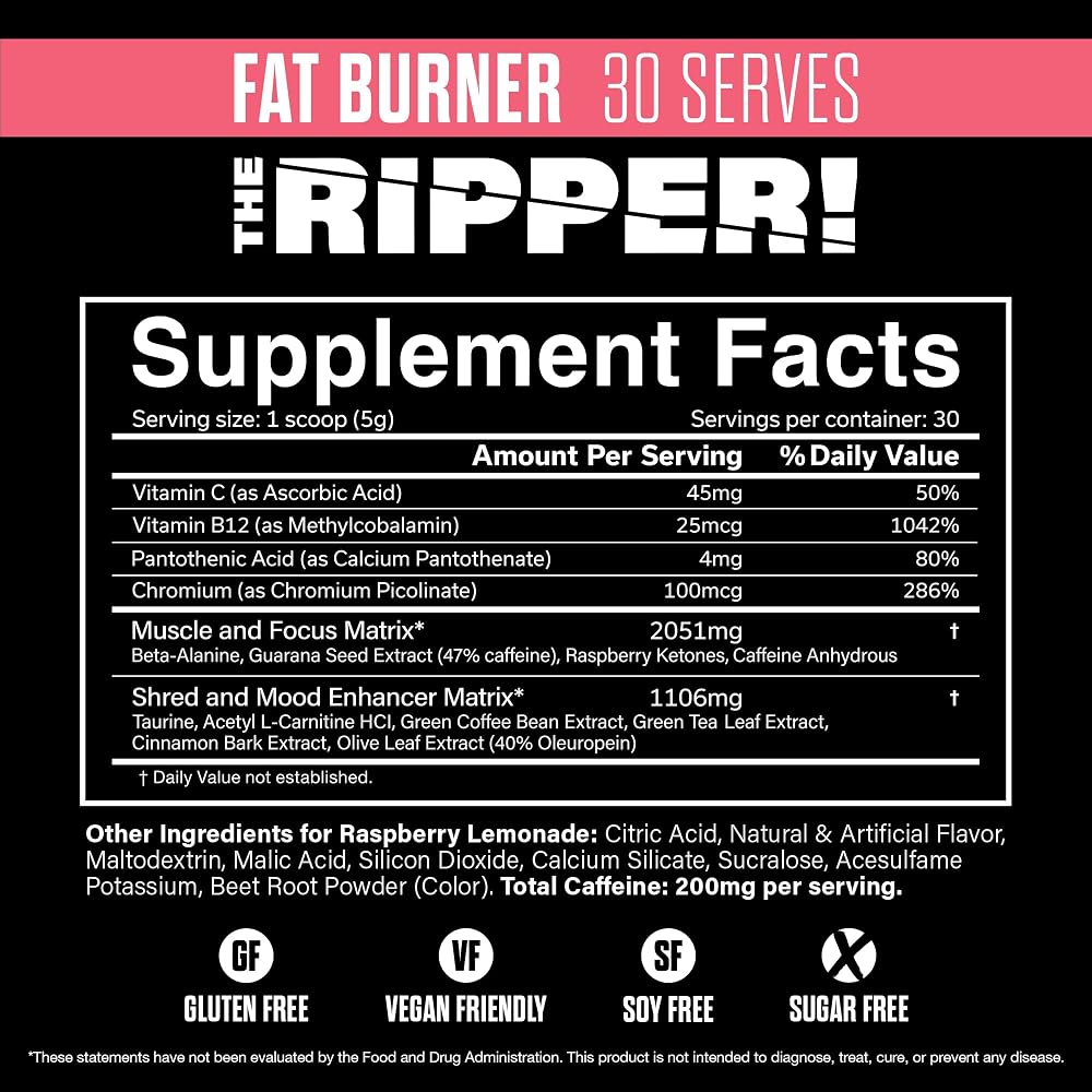 JNX SPORTS The Ripper Thermogenic Fat Burner Pre-Workout Powder - 30 Servings - image 2