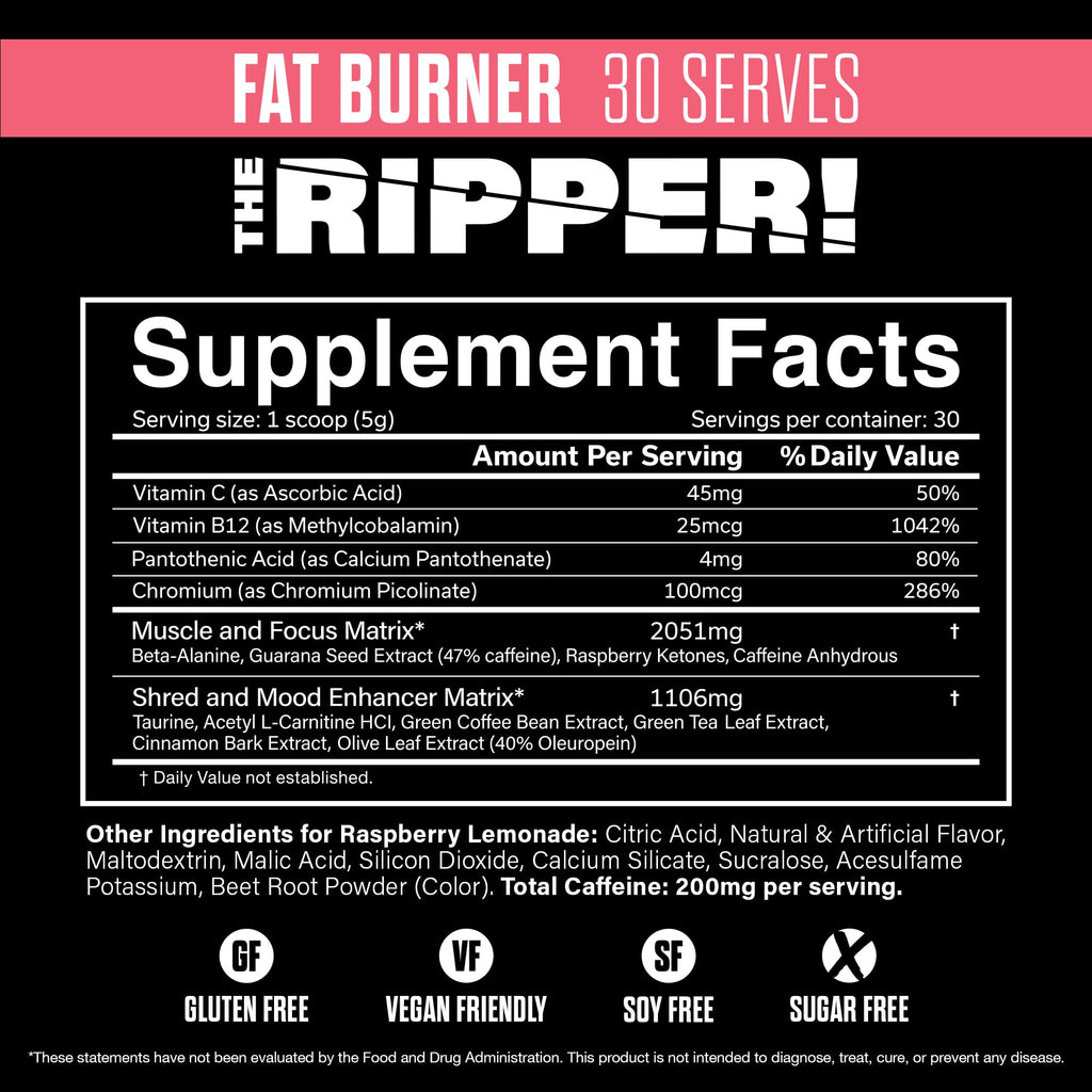 JNX SPORTS The Ripper Thermogenic Fat Burner Pre-Workout Powder - 30 Servings - image 2