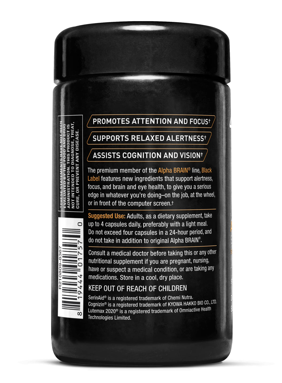 ONNIT Alpha Brain Black Label Nootropic Capsules - 80 Count - image 4