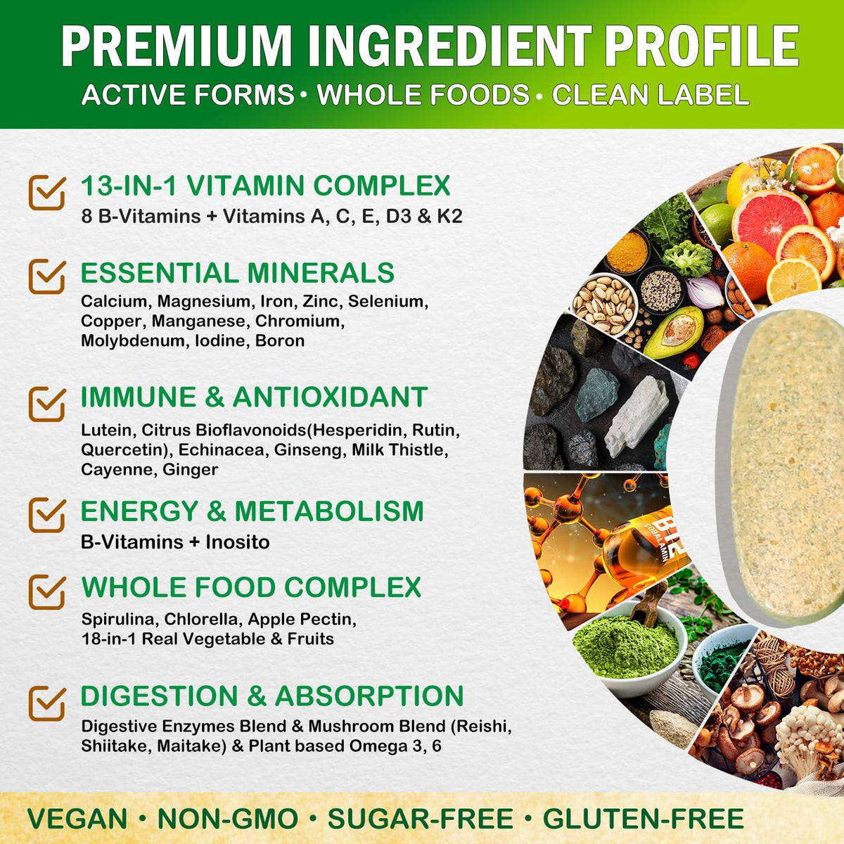 VEGEPOWER Whole Food Multivitamin for Women