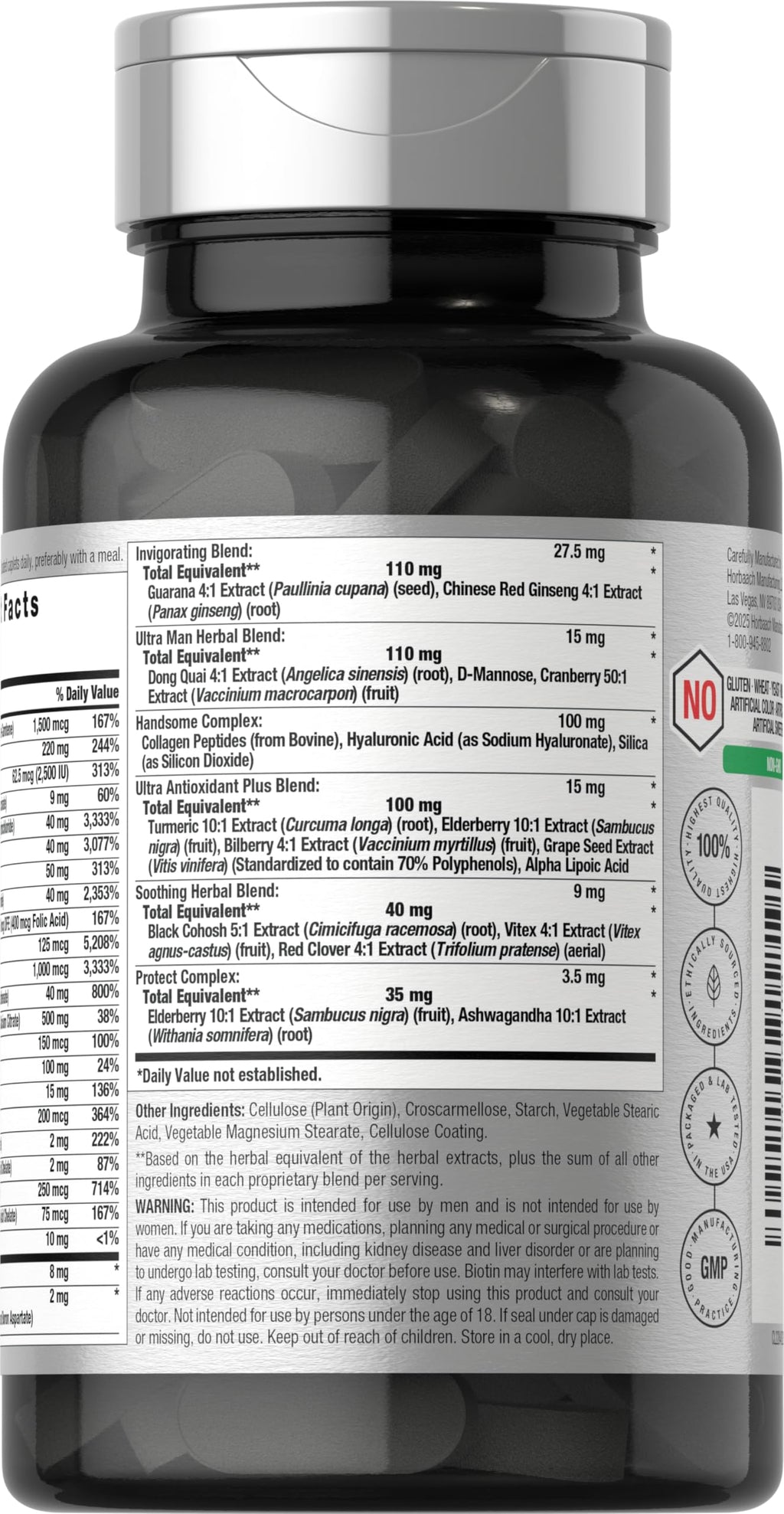 Horbäach Mens Multivitamins 50 Plus - 60 Caplets - image 3