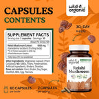 Wild & Organic Reishi Mushroom Capsules 1000mg Immune Support - 60 Count - image 3