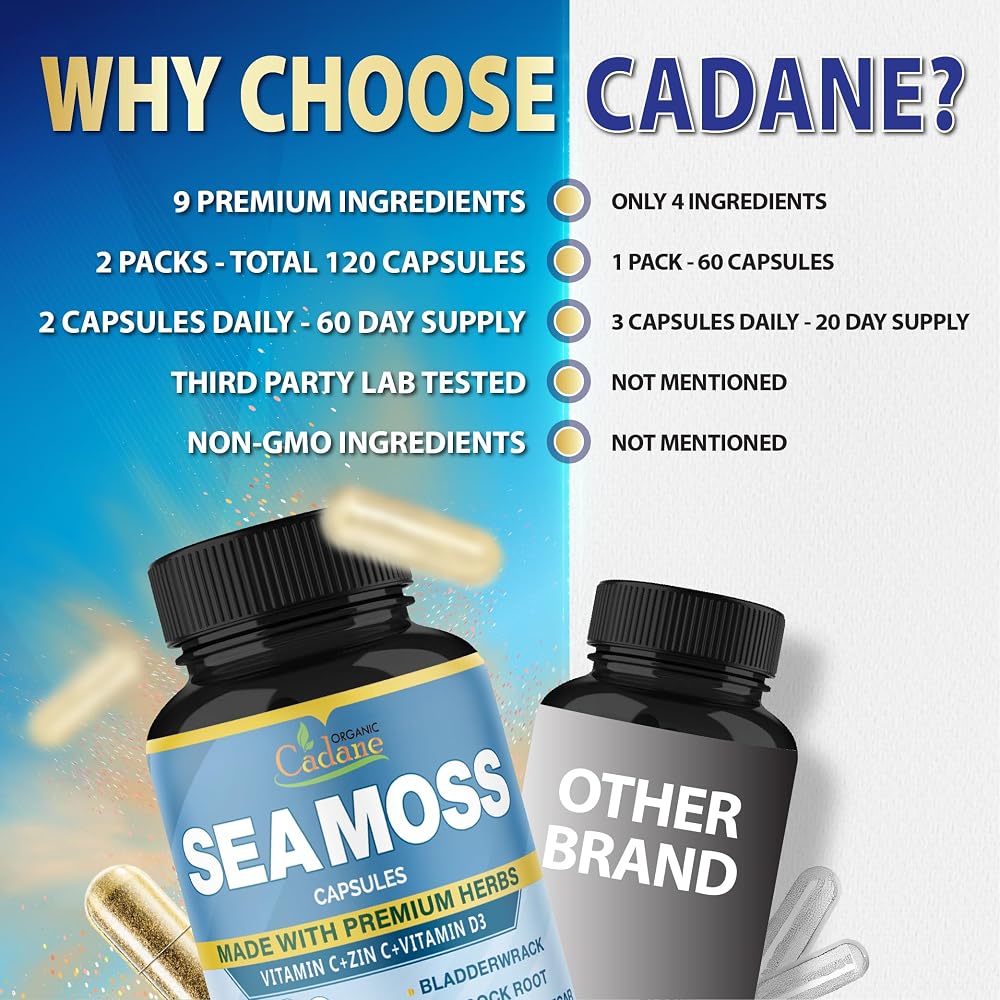 Organic Cadane Irish Sea Moss Powder Capsules - 120 Vegetarian Capsules - image 7
