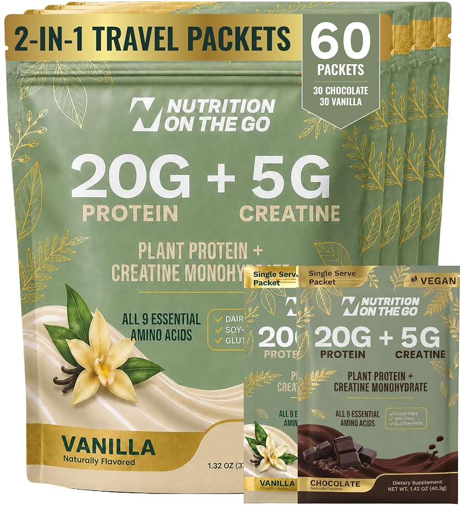 Nutrition On The Go 2-in-1 Vegan Protein + Creatine Travel Packets