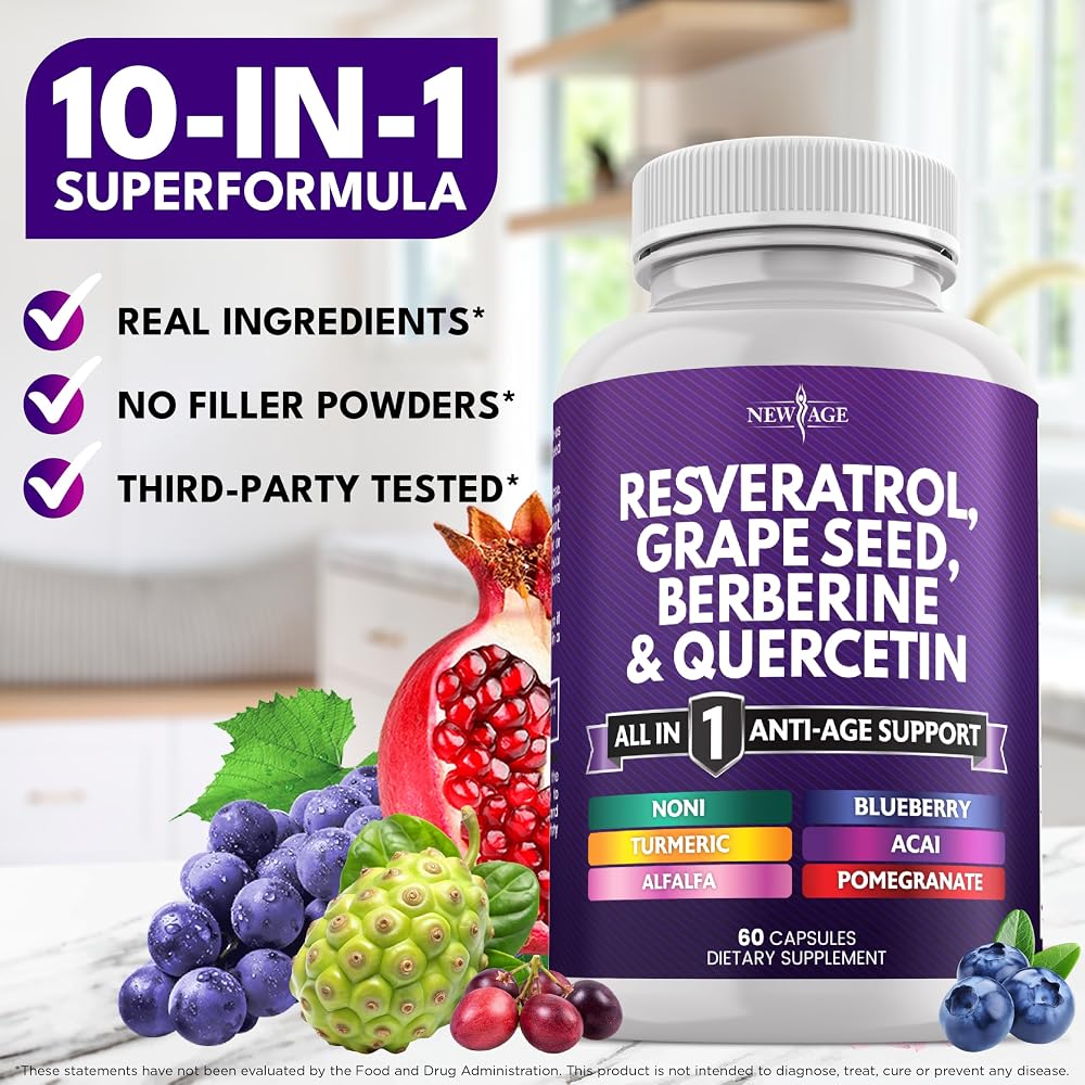 NEW AGE Resveratrol Polyphenol Supplement - 120 Capsules - image 5