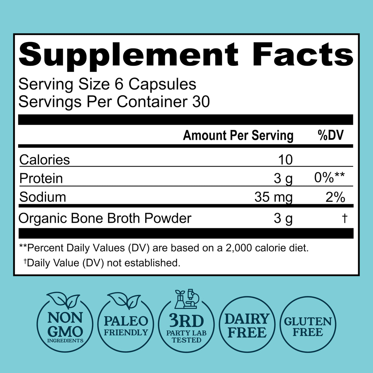 Left Coast Performance Grass-Fed Bone Broth Capsules - 180 Capsules - image 2