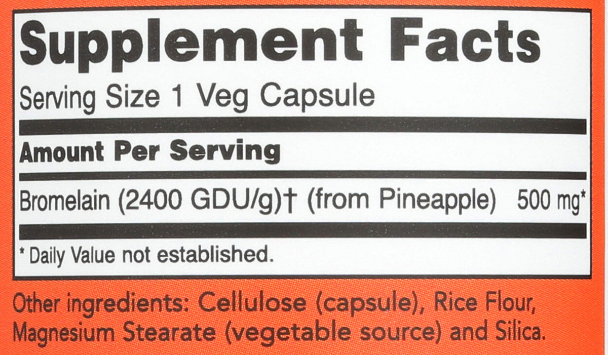Now Foods Bromelain 2400 Digestive Support - 60 Vegetarian Capsules - image 3