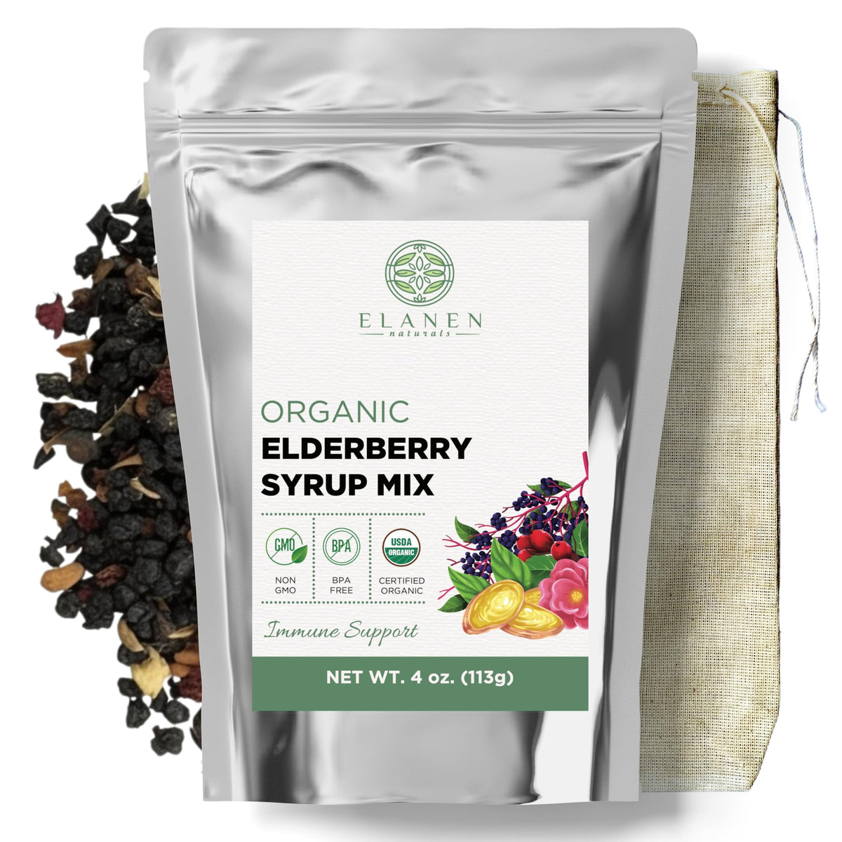 Elanen Naturals Organic Elderberry Syrup Kit - 4 oz