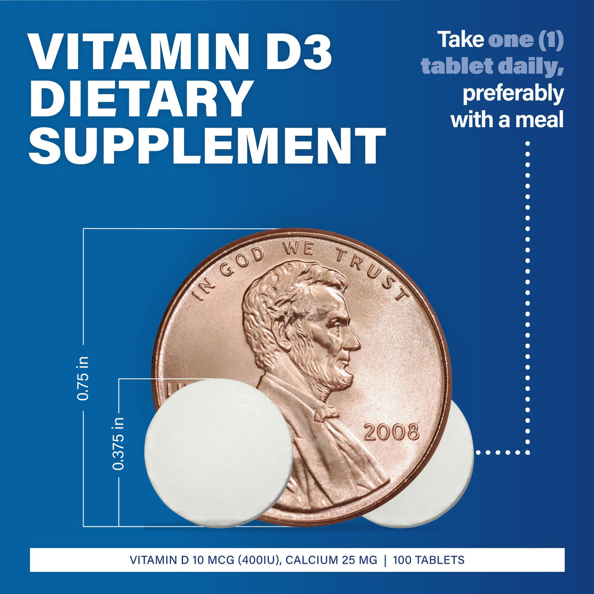 MAJOR Vitamin D3 10mcg (400 IU) with Calcium - 300 Tablets - image 3