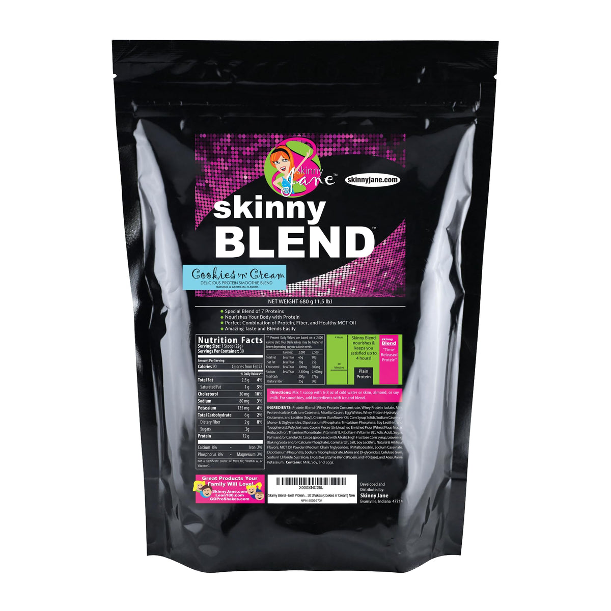 Skinny Blend - Best Tasting Protein Shake for Women, 30 Shakes per Bag