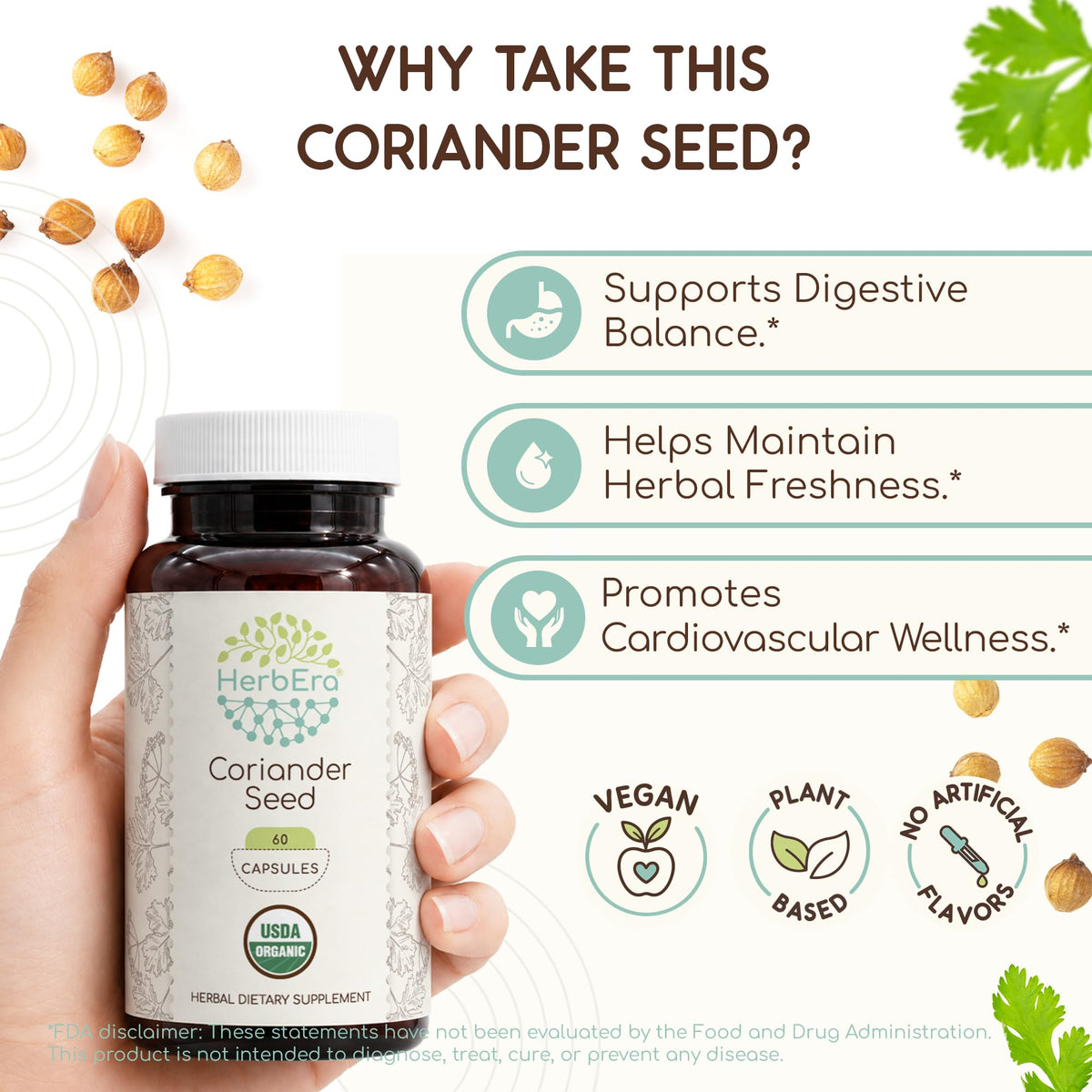 HerbEra Coriander Seed 60/120 Capsules