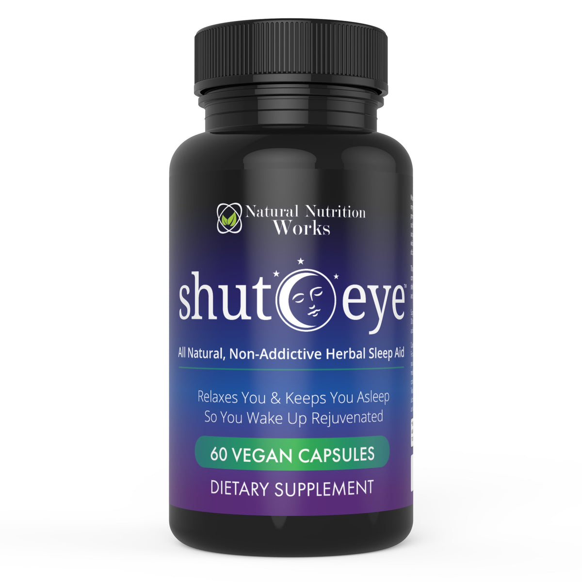 Natural Nutrition Works Shut Eye Sleep Aid with Rutacarpine - 60 Capsules