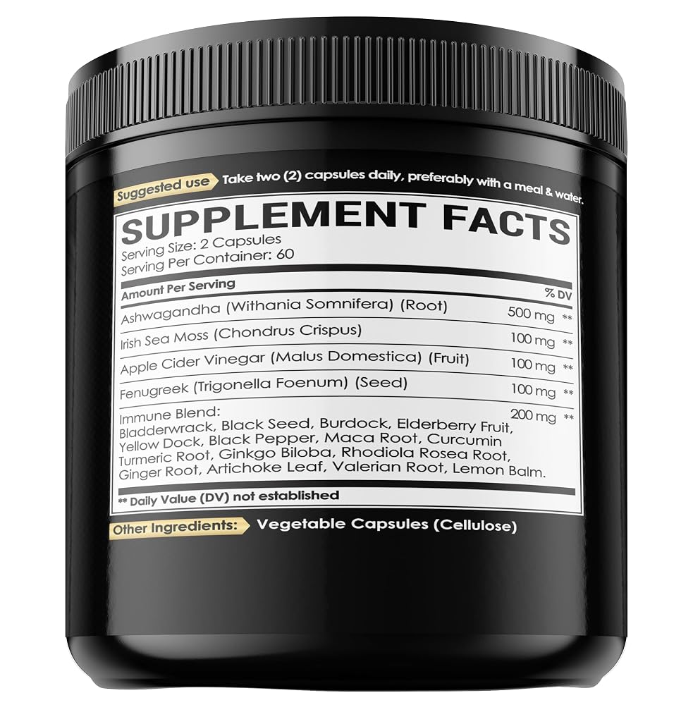 NUQIIT Organic Ashwagandha Capsules with Sea Moss & Apple Cider Vinegar - image 8