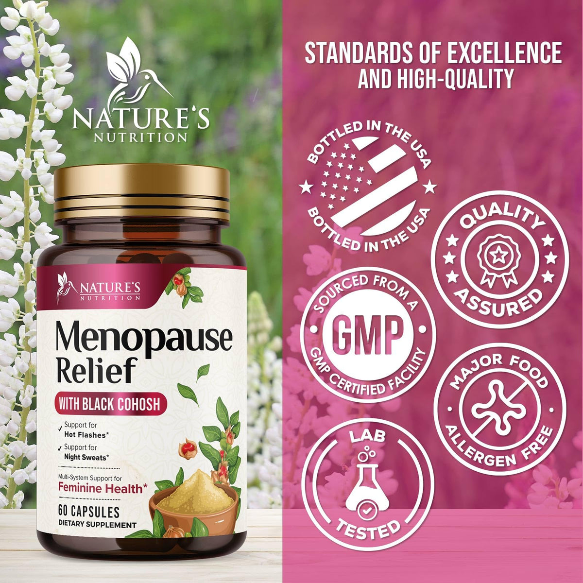 Nature's Nutrition Menopause Supplement with Dong Quai & Black Cohosh - image 4