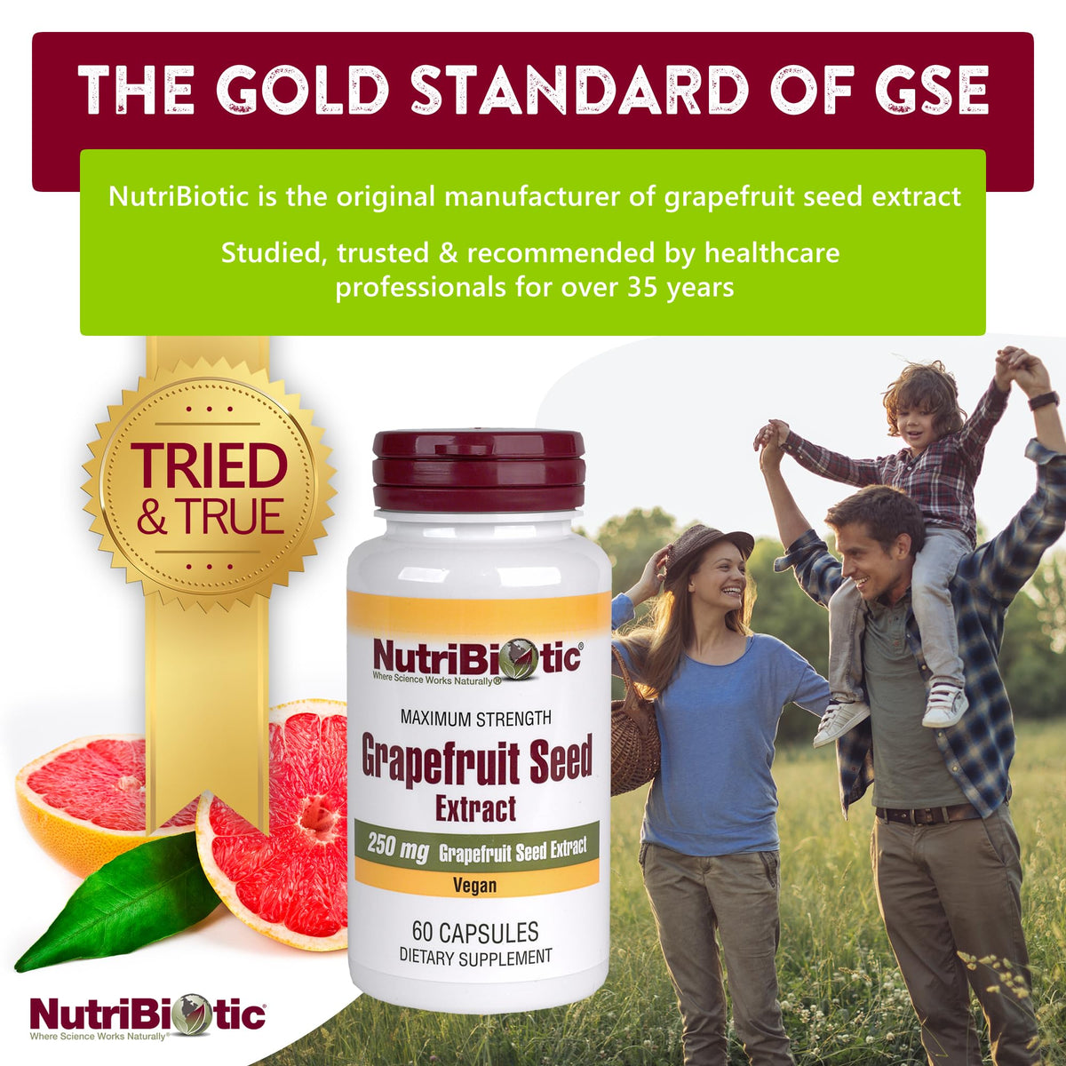 NutriBiotic Grapefruit Seed Extract 250 mg - 60 Capsules - image 2