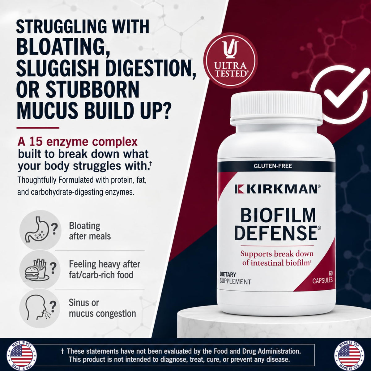 Kirkman Biofilm Defense Intestinal Biofilm Disruptor - 60 Vegetarian Capsules - image 2