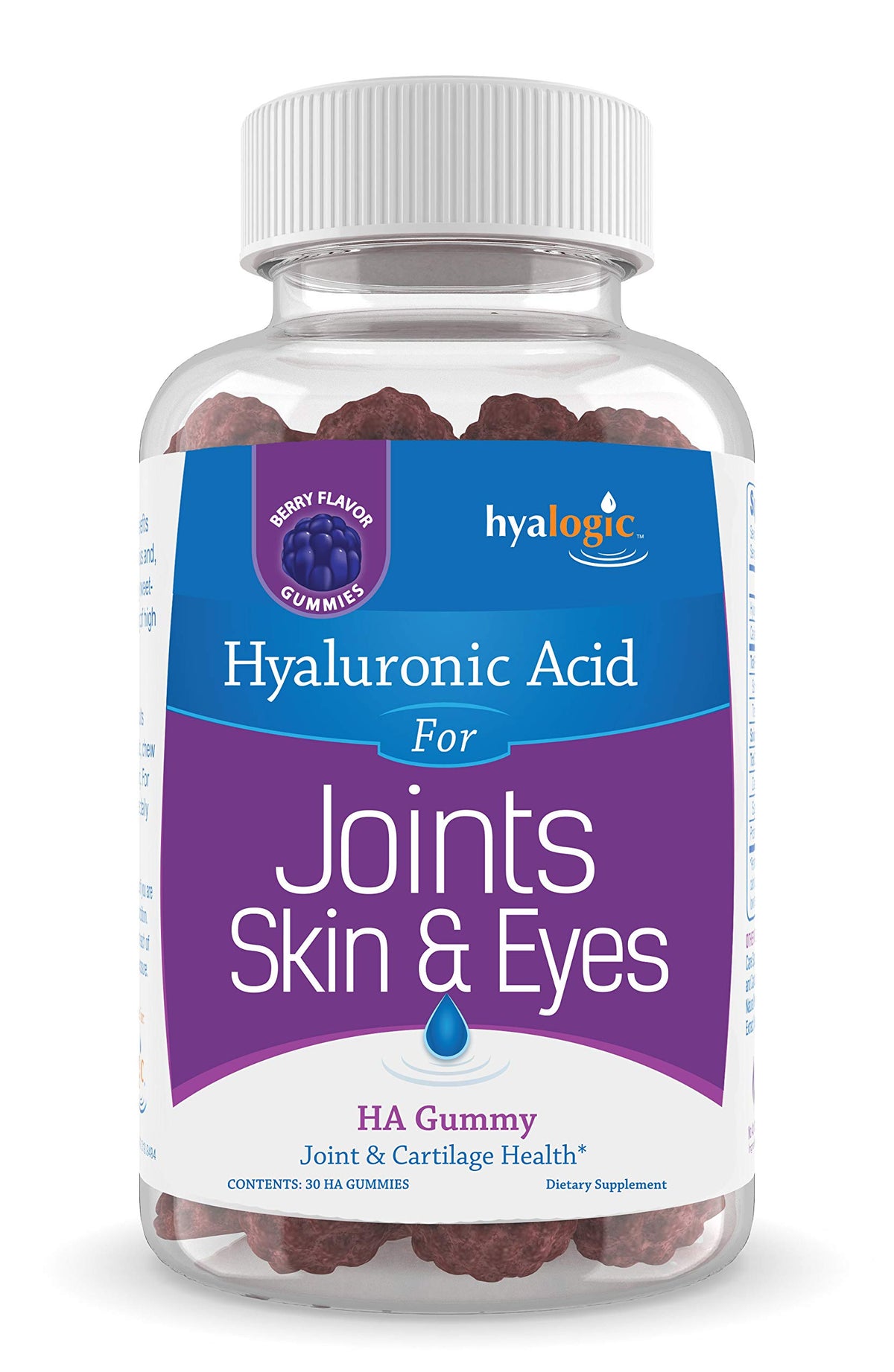 Hyalogic Hyaluronic Acid Gummies Mixed Berry - 30 Count