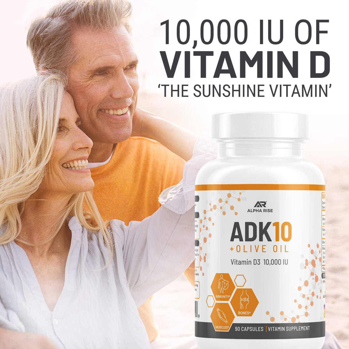 ALPHA RISE ADK 10 Vitamin Supplement with Olive Oil - 90 Capsules - image 4