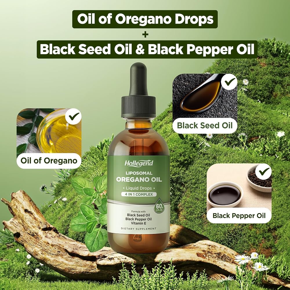 HOLLEGEND Liposomal Oregano Oil Liquid Drops Immune Support - 60ML - image 4