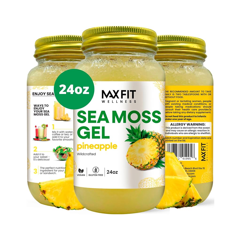 MAX FIT Sea Moss Gel - Pure Wild Crafted Irish Seaweed Moss 24oz