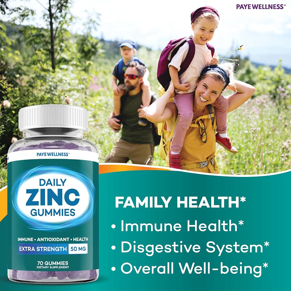 PAYÉ Zinc Gummies 50 mg Immune Support - 70 Gummies - image 2
