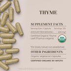 Garden Organics Thyme USDA Organic Supplement - 120 Vegetarian Capsules - image 3