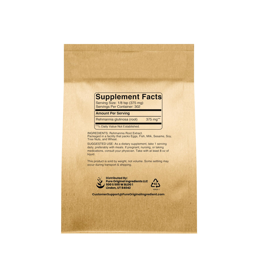 Pure Original Ingredients Rehmannia Root Extract Powder Non-GMO