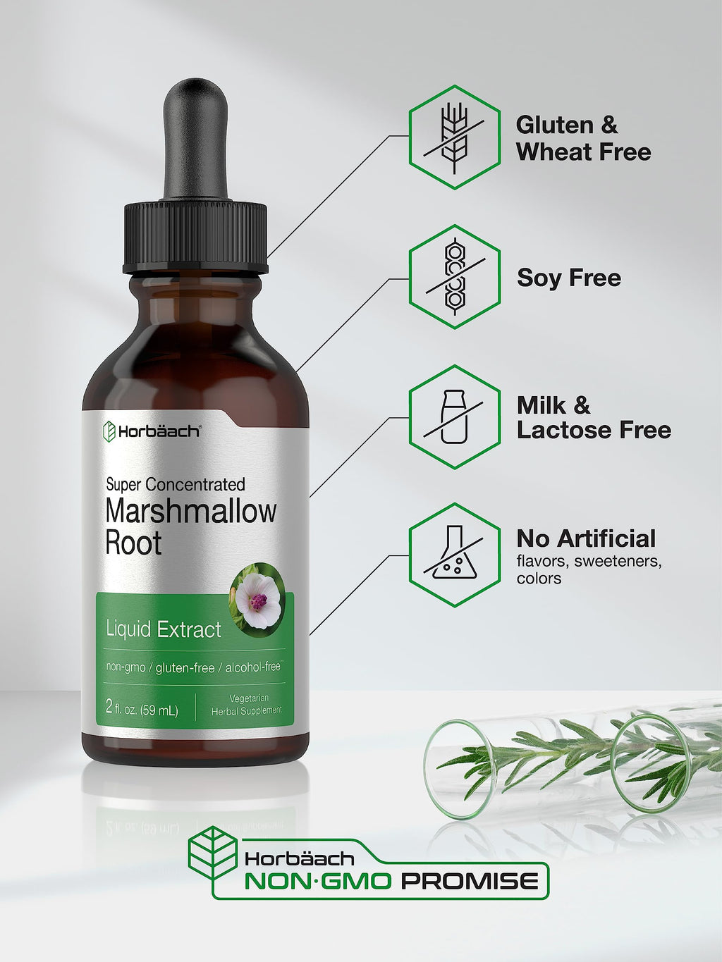 Horbäach Marshmallow Root Extract Tincture - 2 fl oz - image 4