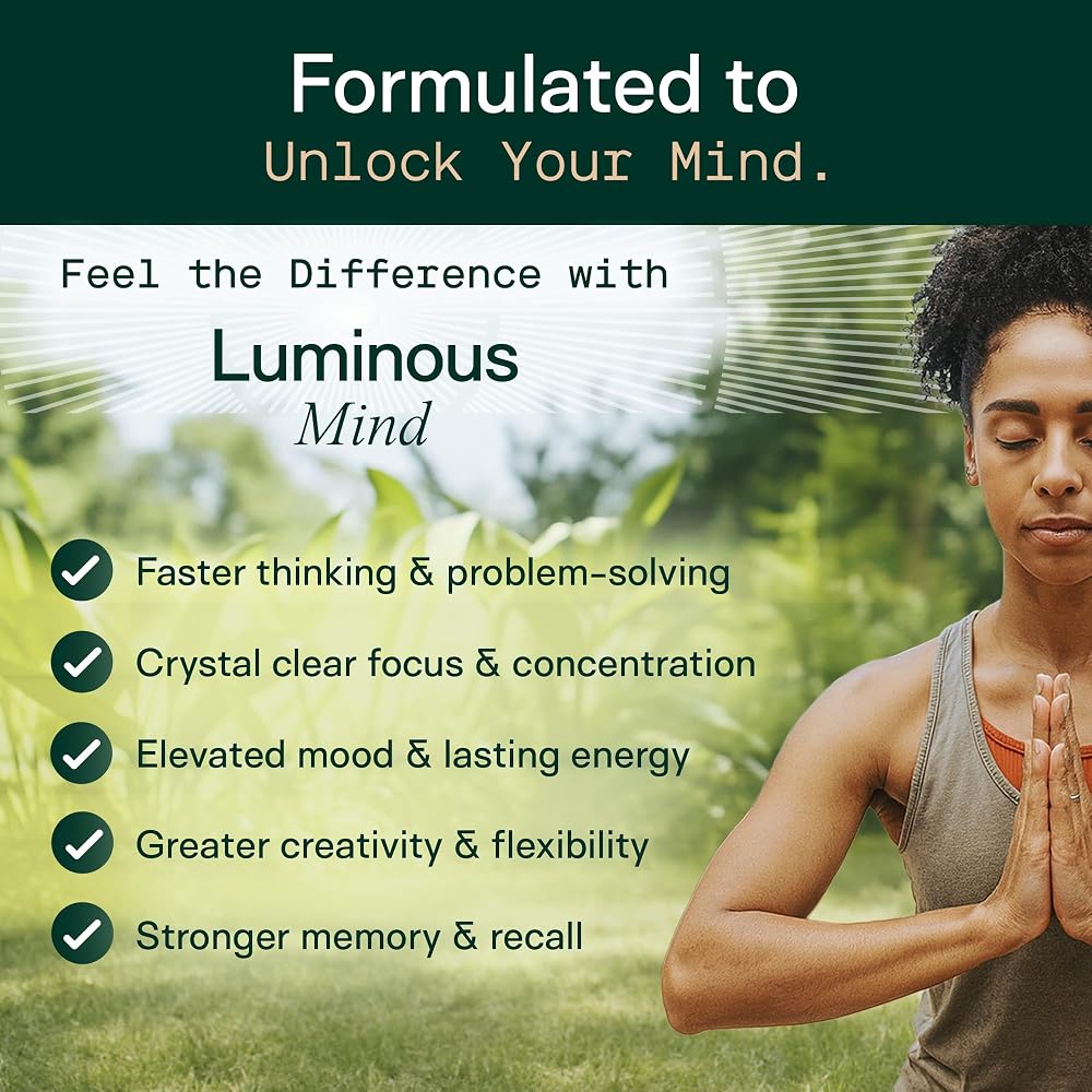 Adapt Naturals Luminous Mind Nootropic Brain Supplement with Ginkgo