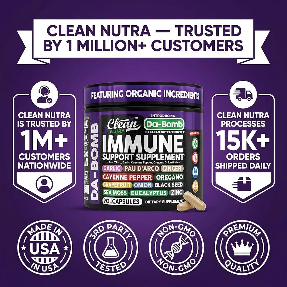Clean Nutraceuticals Organic Immune Support Supplement - 90 Capsules - image 8