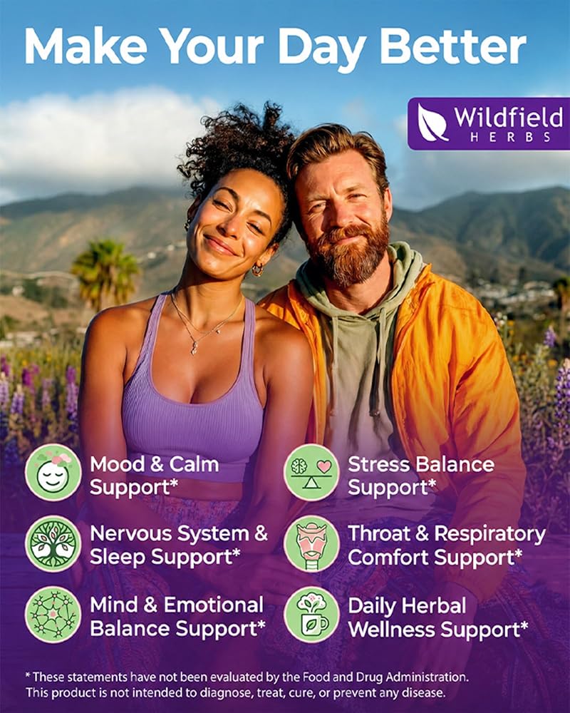 WILDFIELD HERBS 4 Oz Blue Vervain Extract Liquid Drops - Mood & Calm Support | 2 Month Supply | - Made in USA - Blue Vervain Herb Supplement - Alcohol & Sugar Free - image 2