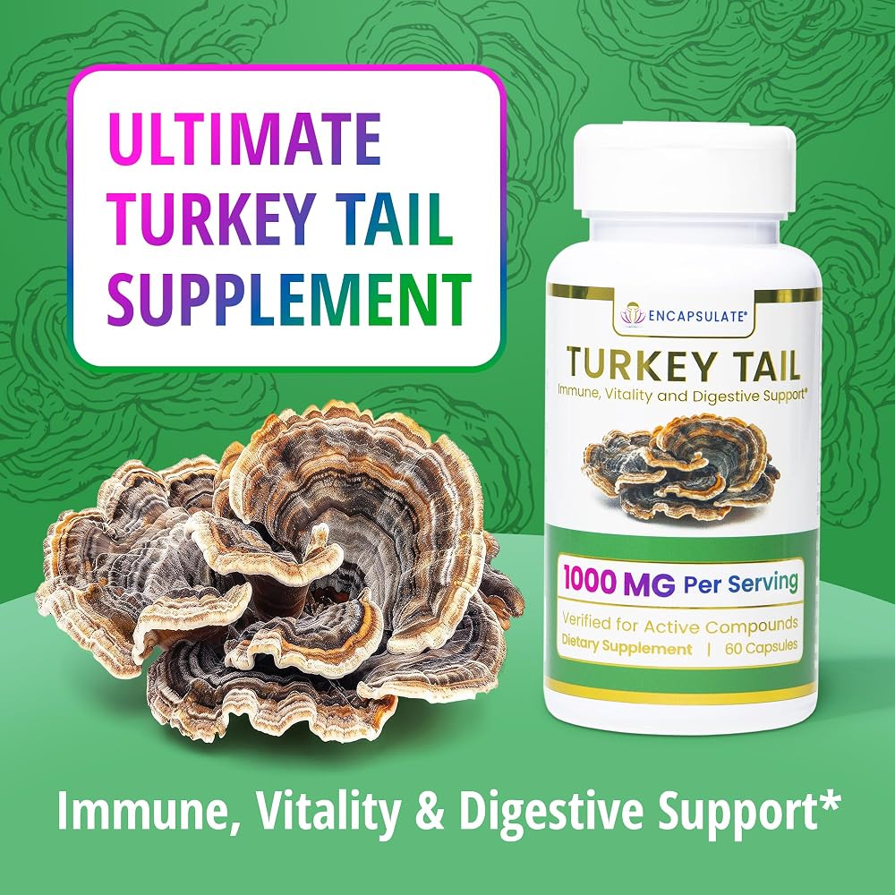 ENCAPSULATE Turkey Tail Capsules 8:1 Extract - 60 Vegan Capsules - image 4