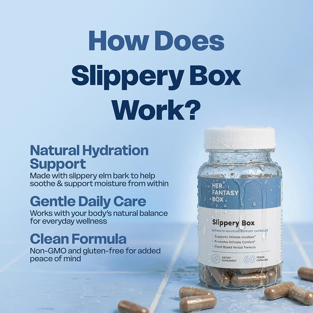 Her Fantasy Box Slippery Elm Capsules for Intimate Wellness - 60 Vegan Capsules - image 2